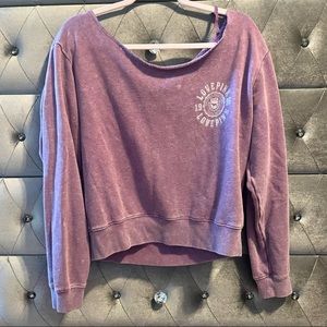2/$15 PINK Off the Shoulder Crew Neck